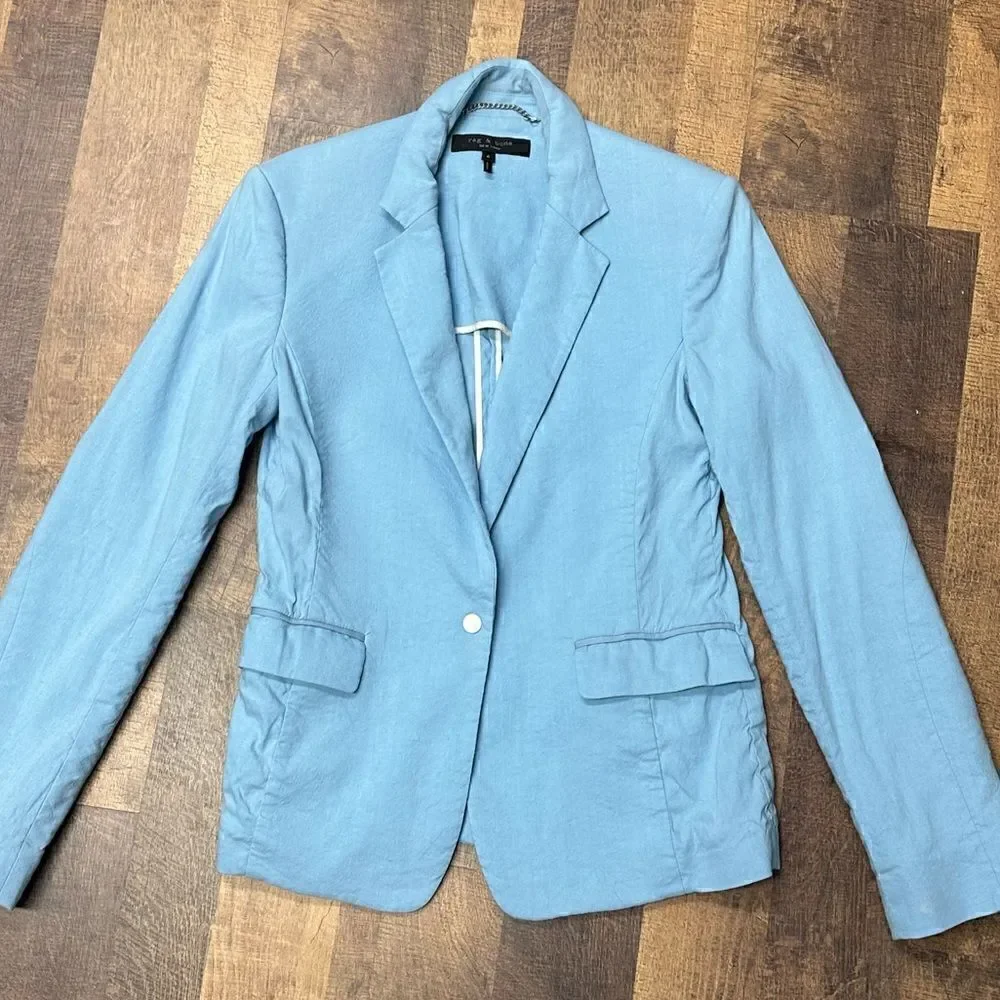 Rag and Bone Blue Margot Classic Fit Blazer Size 6